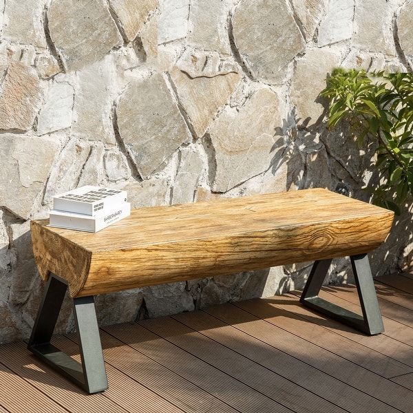 Outdoor Tree Trunk Style Garden Bench Seating Size: 48'' W x 16'' D x  18'' H On Sale Bed Bath Beyond 32275307