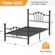 preview thumbnail 9 of 25, VECELO Classic Twin Size Metal Bed Frame Shell Design with Roman Columns Sturdy Twin Bed Frame for Kids Space-Saving Twin Bed