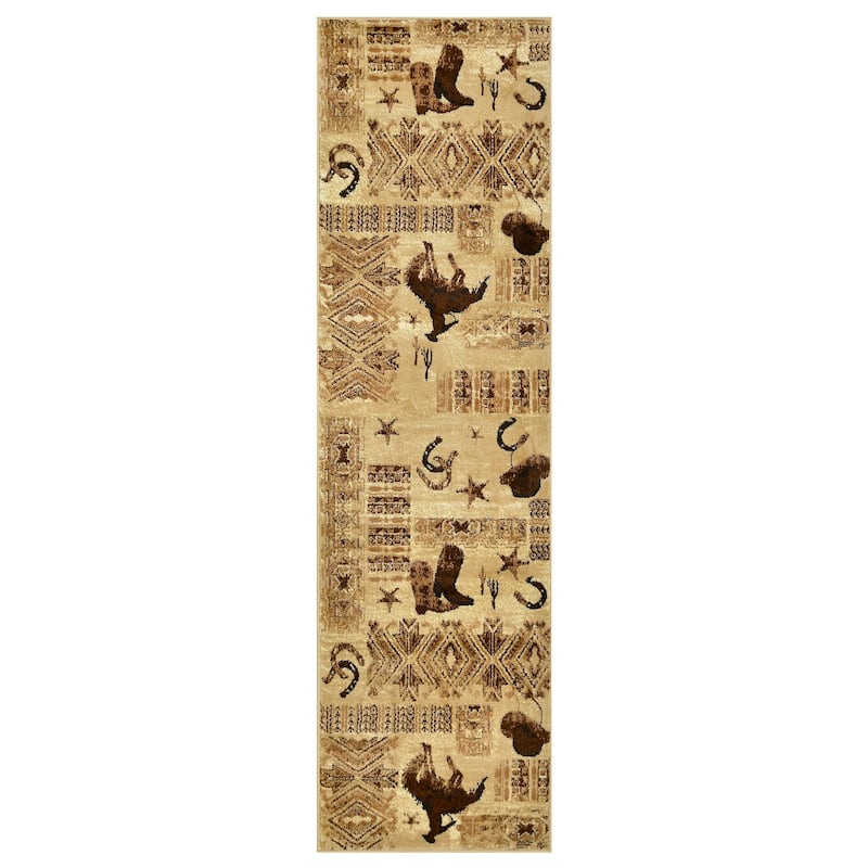 HR Lodge Cabin Area Rugs Rustic Novelty Rugs for Living Room Texas star ...