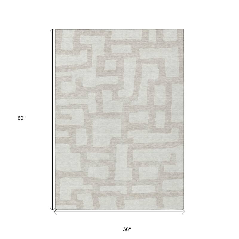 HomeRoots Abstract Transitional Rectangle Outdoor Rug