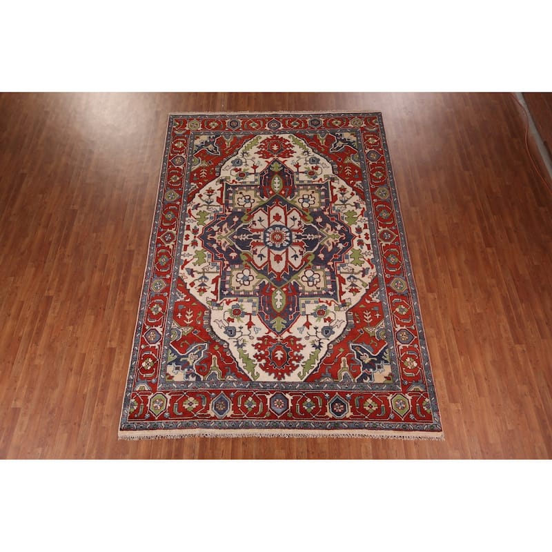 Heriz Serapi Oriental Area Rug Handmade Wool Carpet - 8'5"x 11'11"