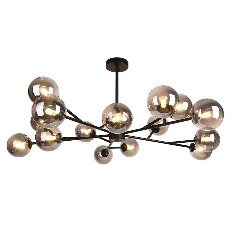 Modern Large Bubble Sputnik Chandelier in Black or Gold for Dining Room