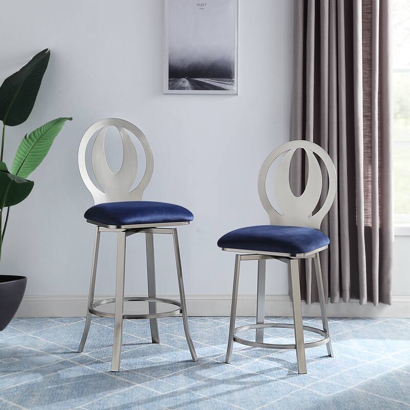 Thibbs Contemporary Padded Seat Swivel Barstools (Set of 2) by Furniture of America