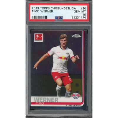 Timo Werner 2019 Topps Chrome Bundesliga Card #90 PSA 10 - 8'6" x 11'6"