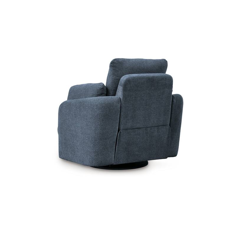 Meso Swivel Manual Glider Recliner Chair, Ink Blue Nuvella Polyester