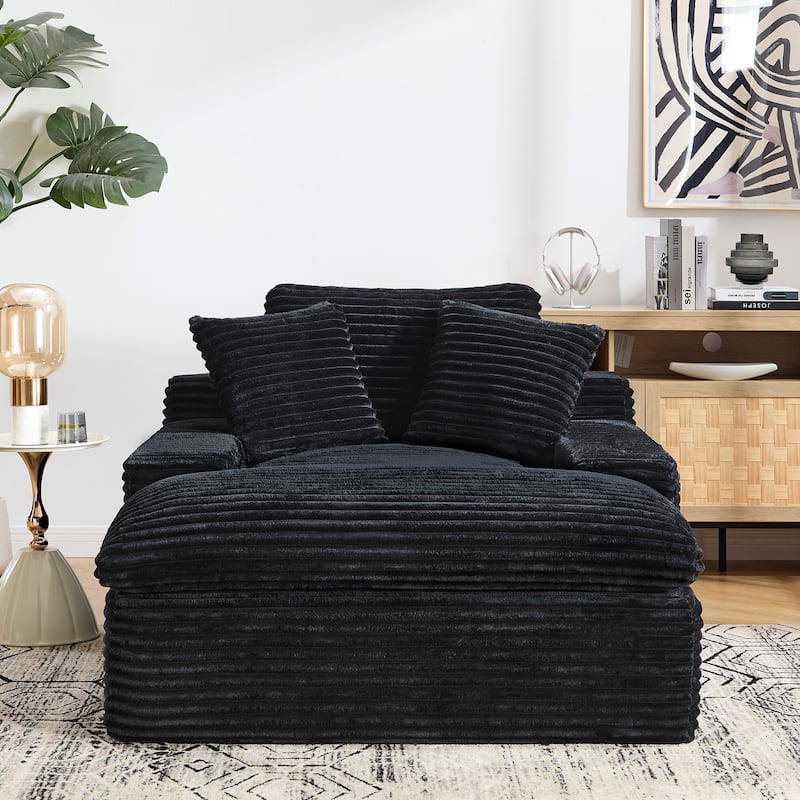 67" Upholstered Chaise Lounge Chair Sleeper Sofa Bed with Pillows, No Assembly Required