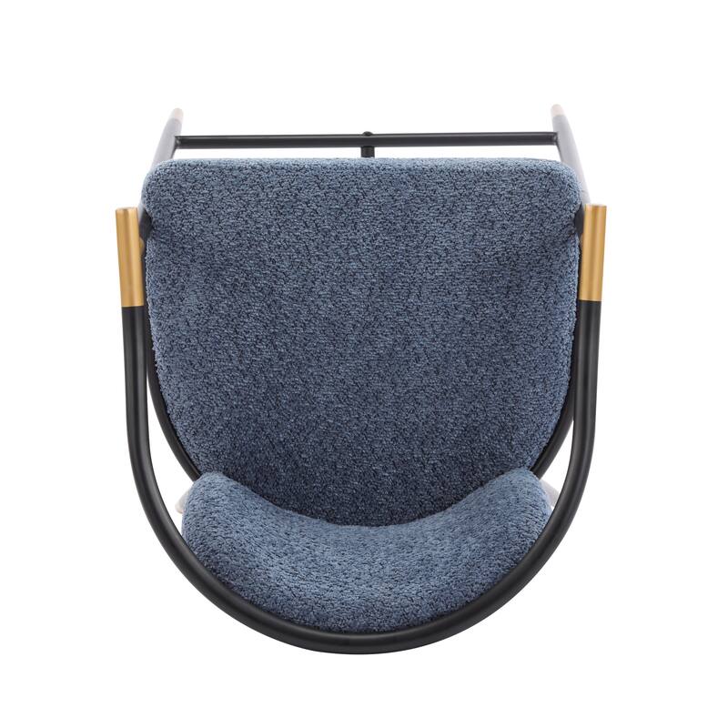 Upholstered Counter Stool Side Dining Chair Set of 2 - Gold+Black,Navy Blue