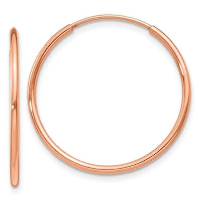 Curata 14k Rose Gold Polished Endless Hoop Earrings - 25x25mm