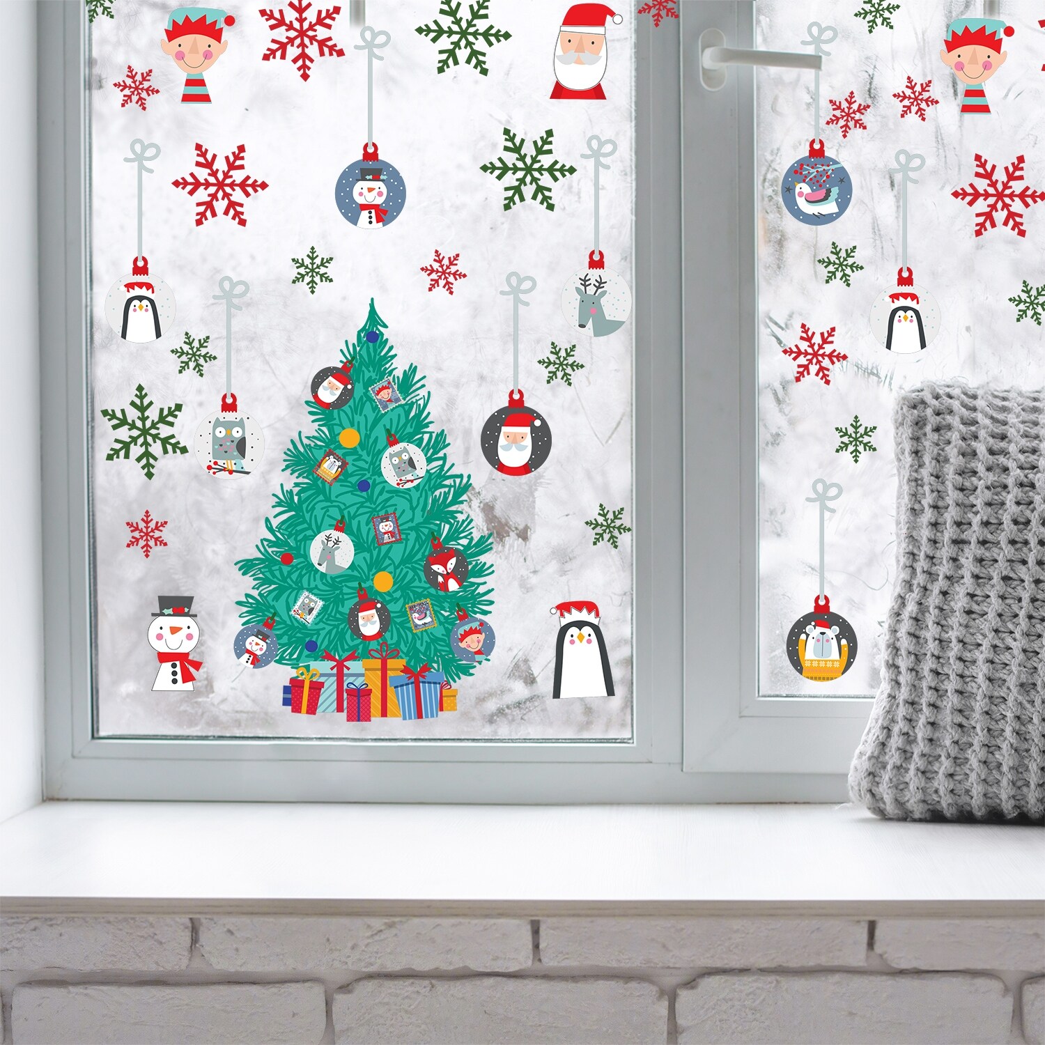 Shop Walplus Funny Bubbles Christmas Tree Window Wall Stickers Home Decor Overstock 31950825