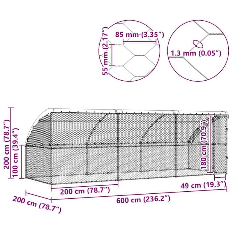 vidaXL Dog Kennel 2 pcs Silver Steel