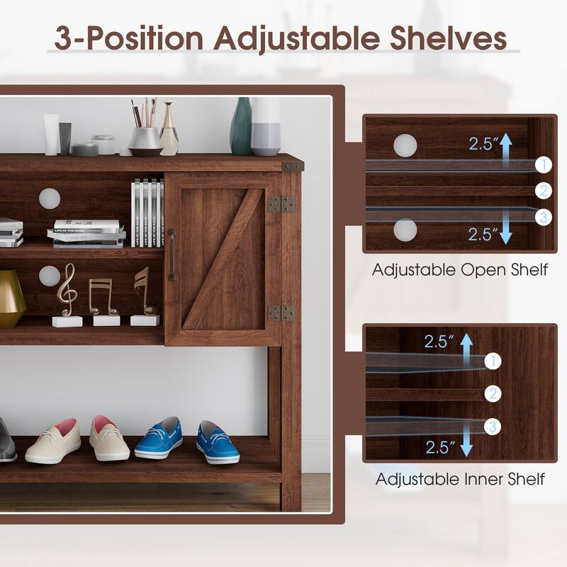 Gymax Buffet Sideboard Storage Cupboard Console Table w/ Open Shelf & - See Details