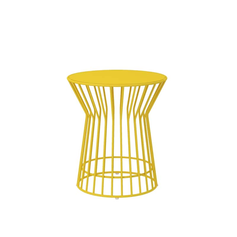 The Novogratz Poolside Gossip Collection Roberta Outdoor/Indoor Side Table - Yellow