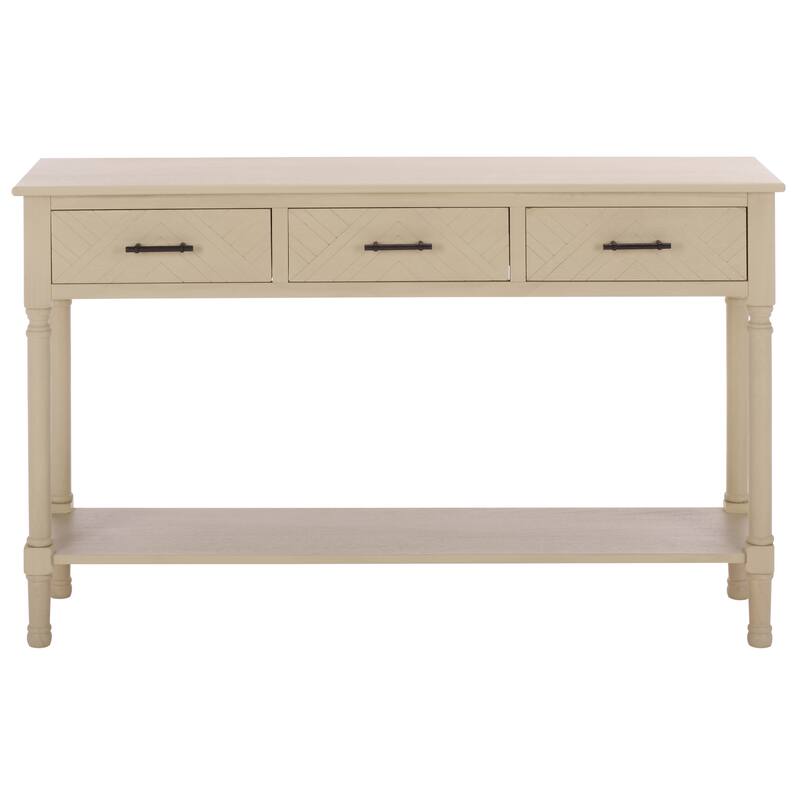 SAFAVIEH Jeanie 3-Drawer Bottom Shelf Console Table - 47.3" W x 13" L x 29.5" H - 47"W x 13"D x 30"H
