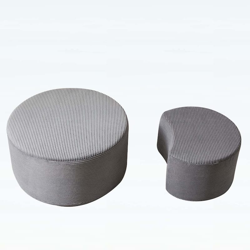 Upholstered Round Tables for Living Room,Set of 2