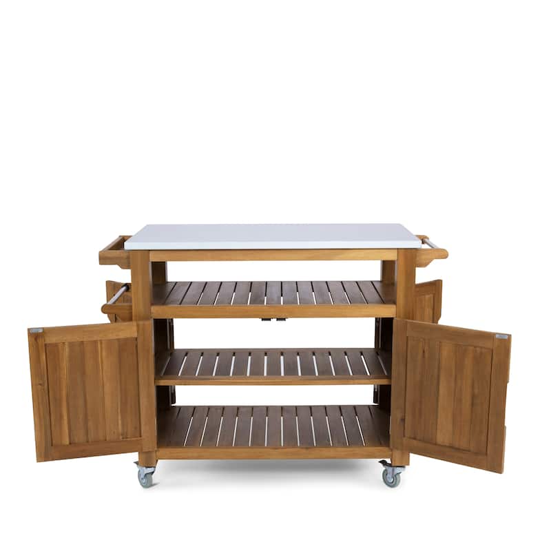 Maho Golden Teak Outdoor Barbeque Cart by homestyles