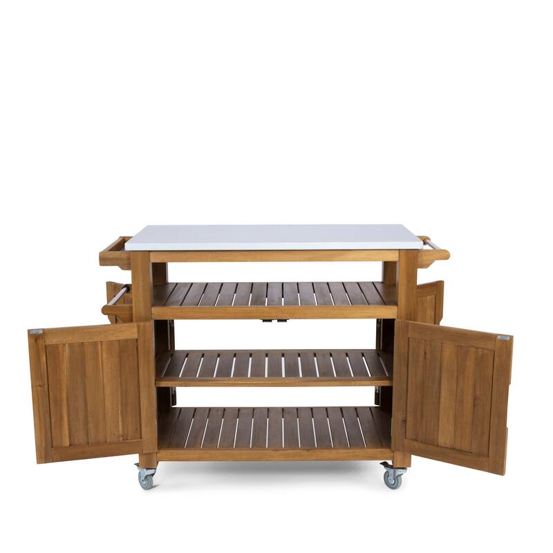 Maho Golden Teak Outdoor Barbeque Cart by homestyles
