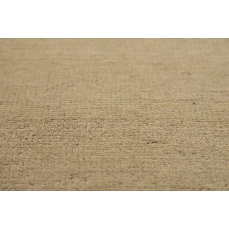 Solid Gabbeh Oriental Rug Hand-Knotted Wool Carpet - 3'7"x 7'3"