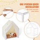 preview thumbnail 10 of 10, Yurt Style Kids Tent with Floor Mat and Light for Toddlers - 52 x 36.2 x 60.2 in