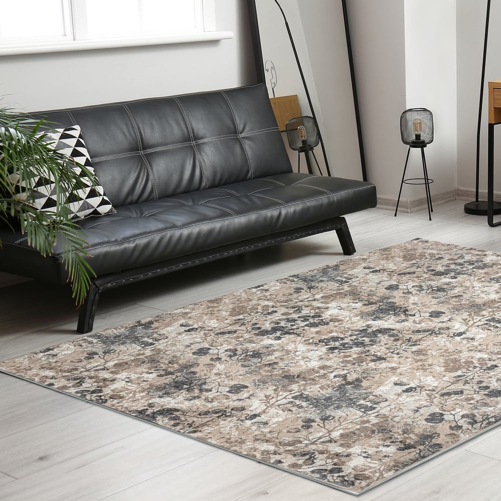 Admire Home Living Lucio 1242 Transitional Floral Area Rug