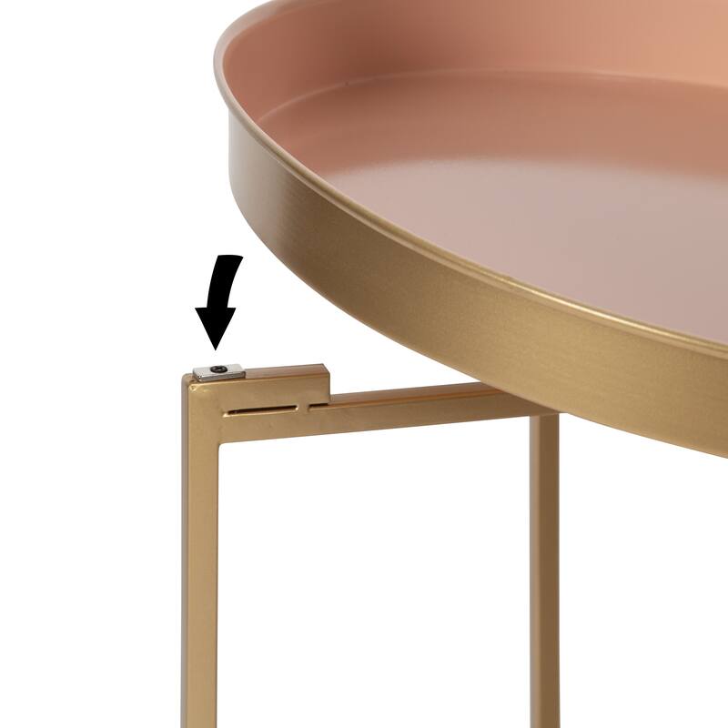 Kate and Laurel Celia Round Metal Side Table - 18.25x18.25x22