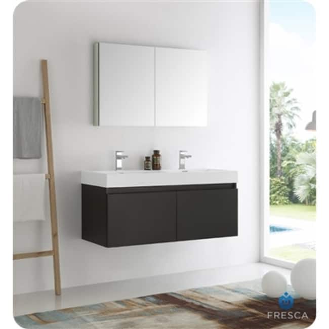 Fresca Mezzo 47-3/8" Wall Mounted / Floating MDF Vanity - Black