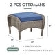 preview thumbnail 33 of 34, Outdoor Patio Ottoman with Seat Cushion