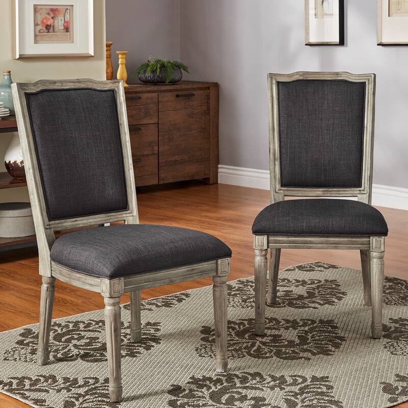Deana Ornate Linen Dining Chairs (Set of 2) by iNSPIRE Q Artisan