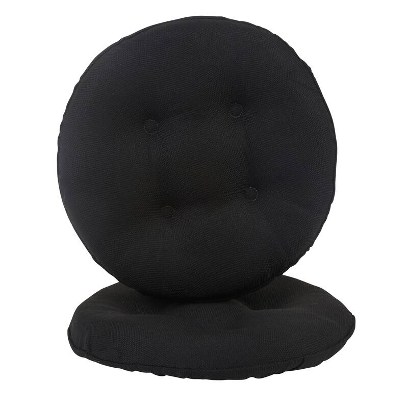 Klear Vu Omega Tufted Barstool Cushion Set - Set of 2 - Midnight