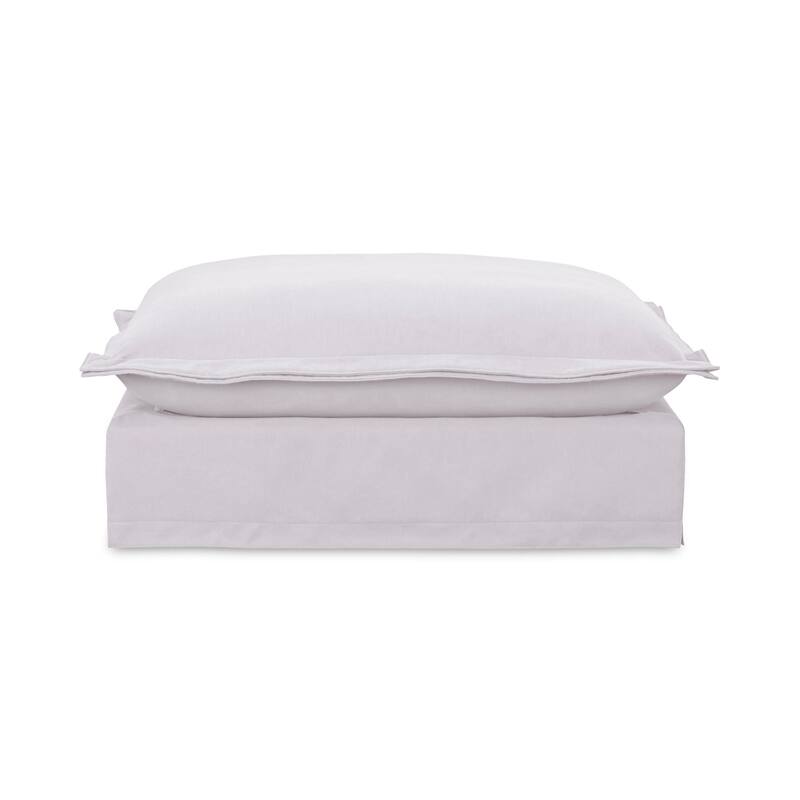 NADAAL STUDIOS Morgan, Ottoman With Livesmart Performance Fabric - White