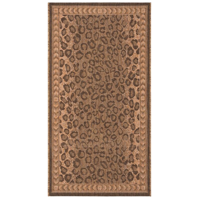 SAFAVIEH Courtyard Sanyi Indoor/ Outdoor Waterproof Patio Backyard Rug - 2'7" x 5' - Natural/Gold