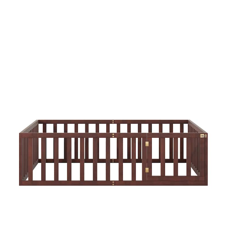 Full Size Wood Daybed Frame with Fence