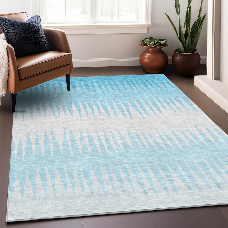Machine Washable Indoor/ Outdoor Chantille Ombre Contemporary Rug