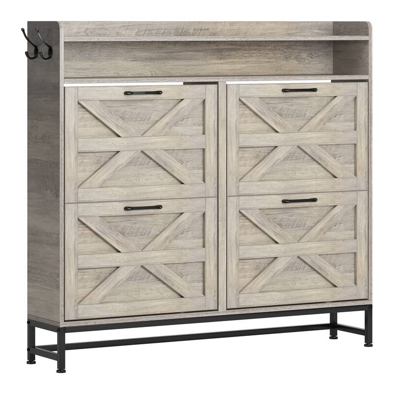 Shoe Cabinet, Entry Home Shoe Cabinet, Entrance Balcony Storage Cabinet, Large Capacity Shoe Rack, Grey