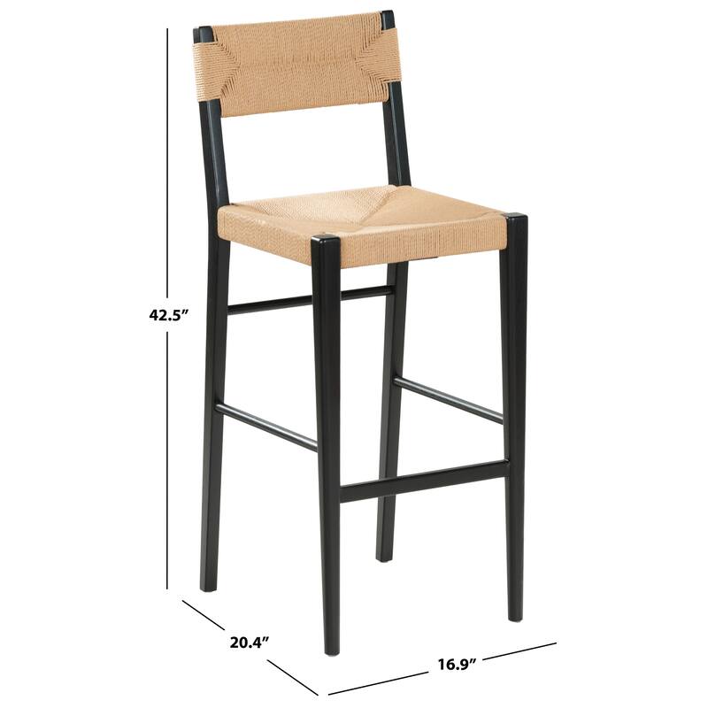 SAFAVIEH Couture Cody Rattan Barstool - 17"W x 20"D x 43"H