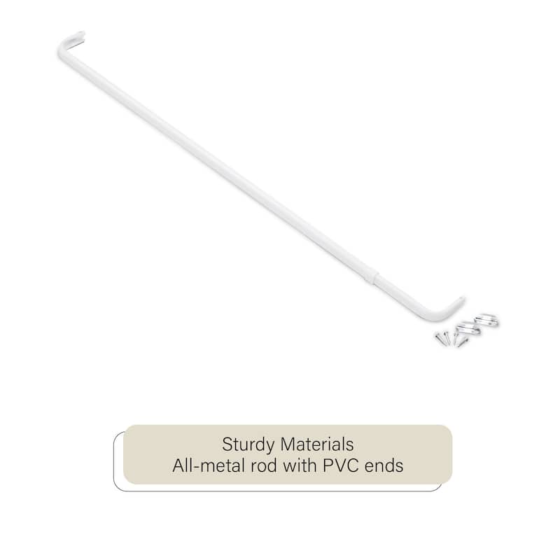 ACHIM Fantasia Single Curtain Rod 2.5" Projection - White