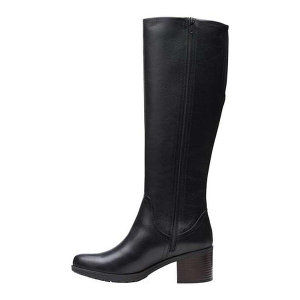 clarks womens long black boots