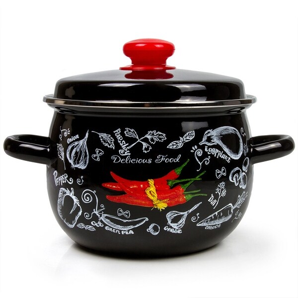 STP Goods 1.6-qt Spicy Pepper Black Enamel on Steel Pot. Opens flyout.