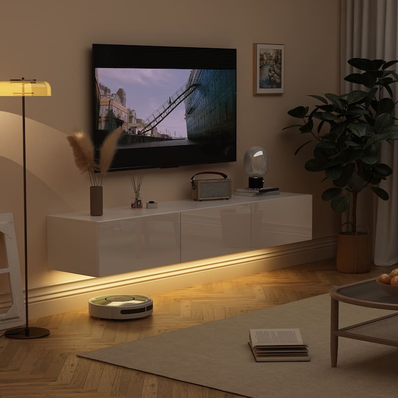 Floating TV Stand Wall Mounted with LEDsTV Stand Floating TV Cabinet