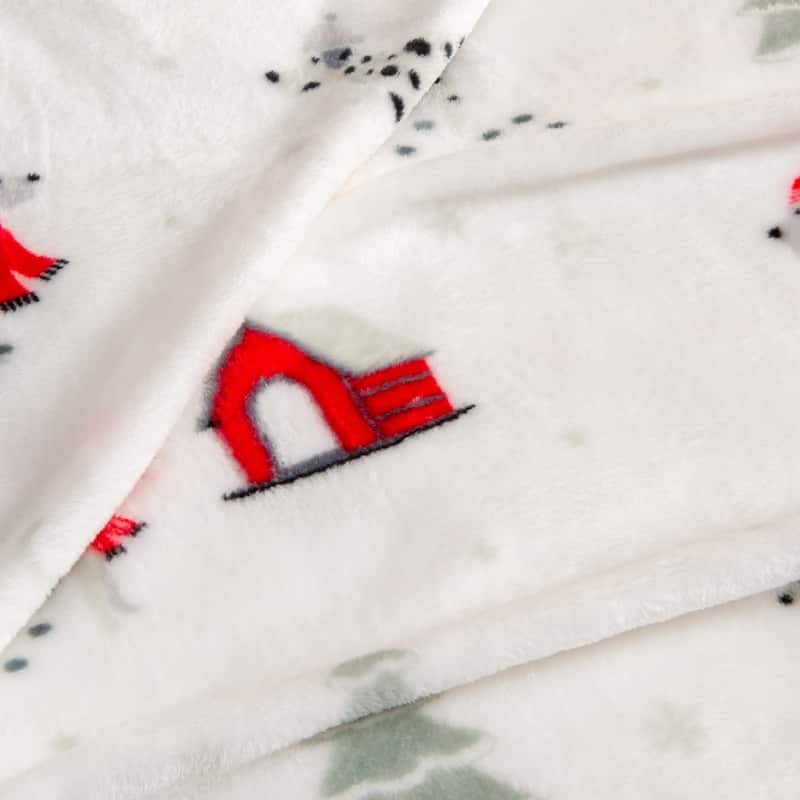 Luxurious Velvet Plush Fleece Holiday Printed Throw Blanket
