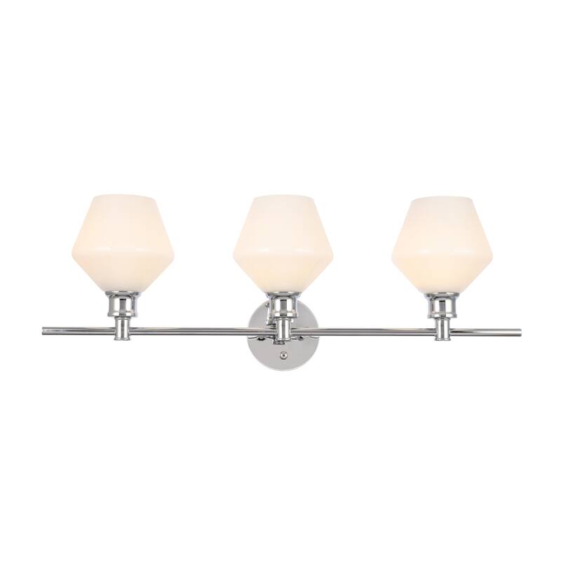 Elegant Lighting Gene 3 Light 28" Wide Bathroom Vanity Light with - Chrome