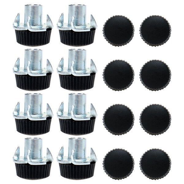 M6 x 10 x 16mm Furniture Leveling Feet Prevent Scratch Adjustable Leveler with T-nuts Floor Protector for Table Leg 16pcs