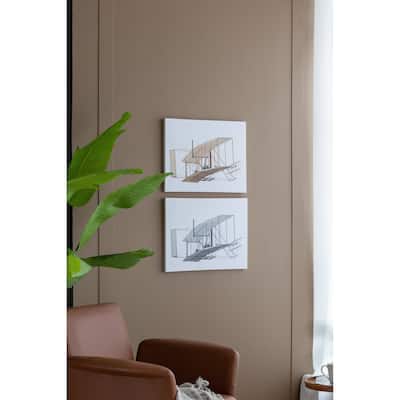 Set of 2 Large Rectangular Diptych Wall Art