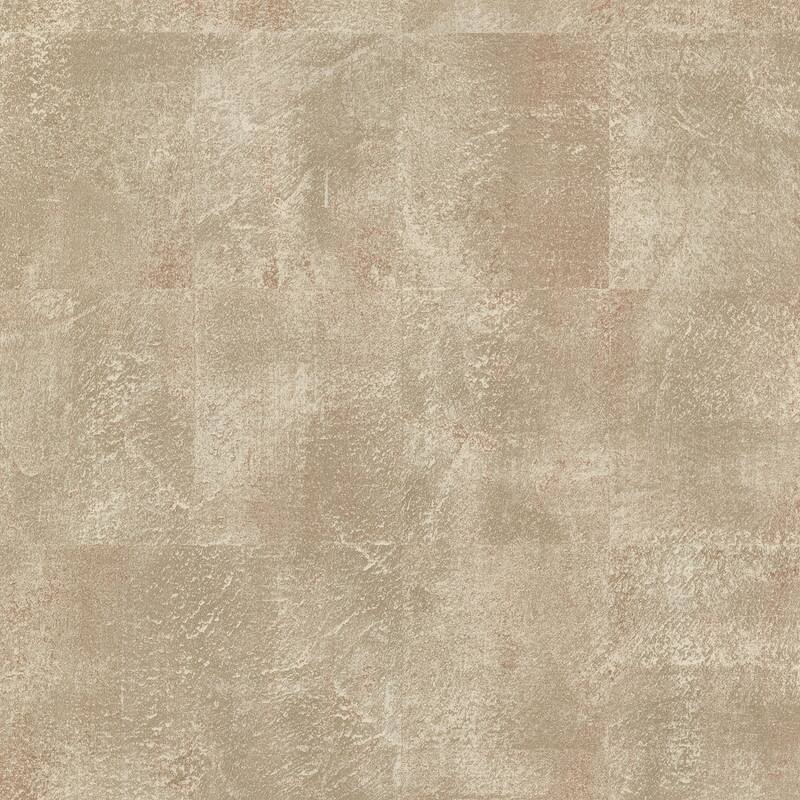Brewster Azoic Copper Brushstroke Squares Wallpaper - 20.5in x 396in x 0.025in