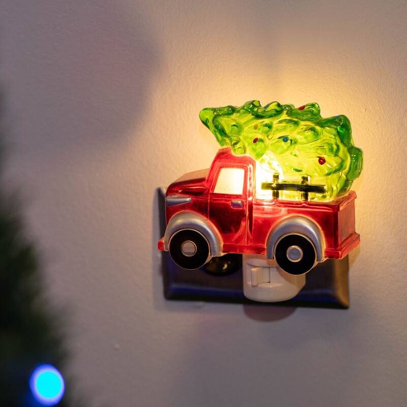 Novelty Lights LED Truck with Tree Christmas Night Light with Swivel Plug - TRUCK TREE - TRUCK TREE
