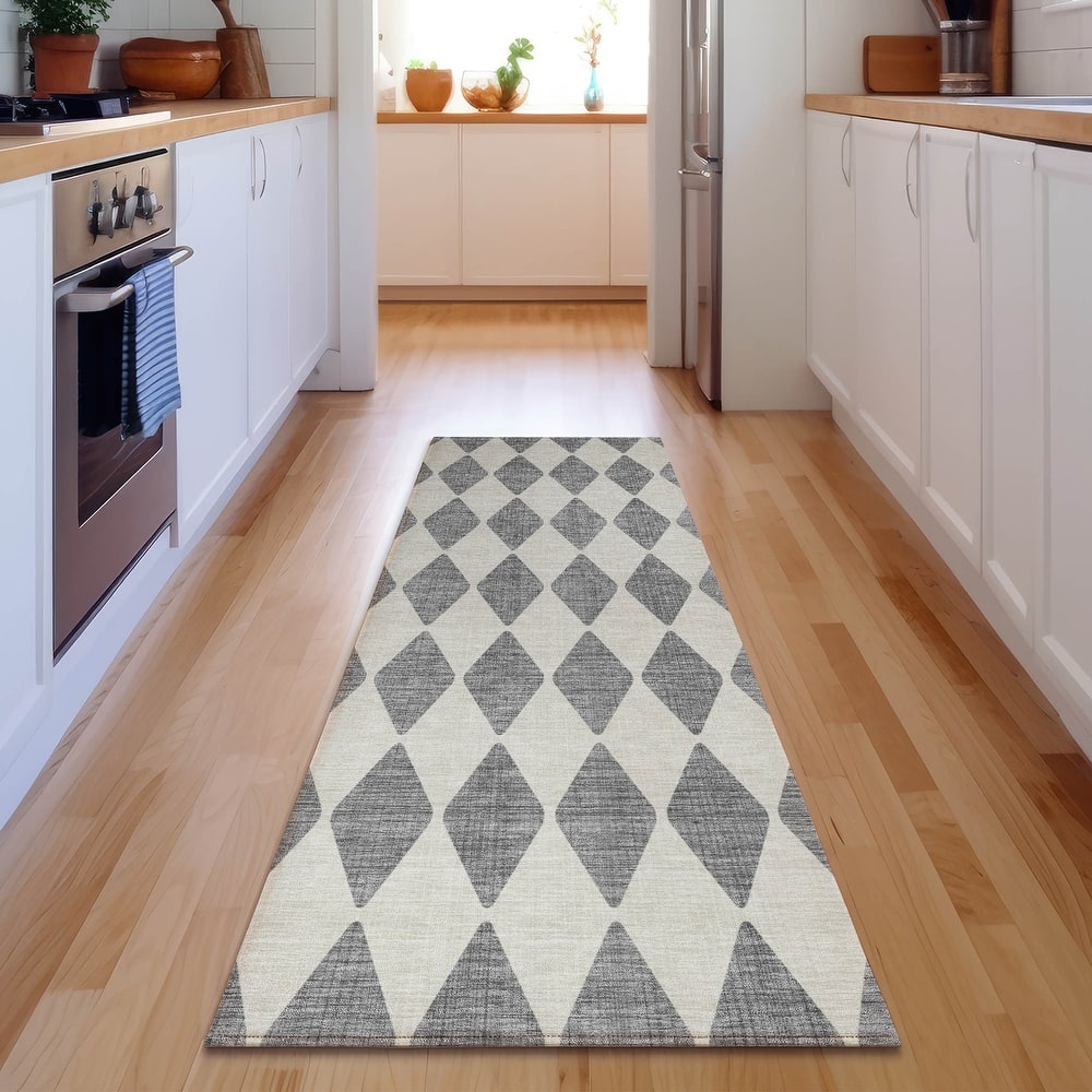 Premium Washable Super Soft Modern Diamond Mayfield Rug