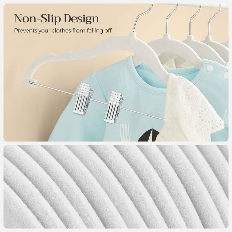 30 Packs Baby Hangers with Clips Baby Hangers with 6 Clothes Dividers - 11.8”W x 7.8”H