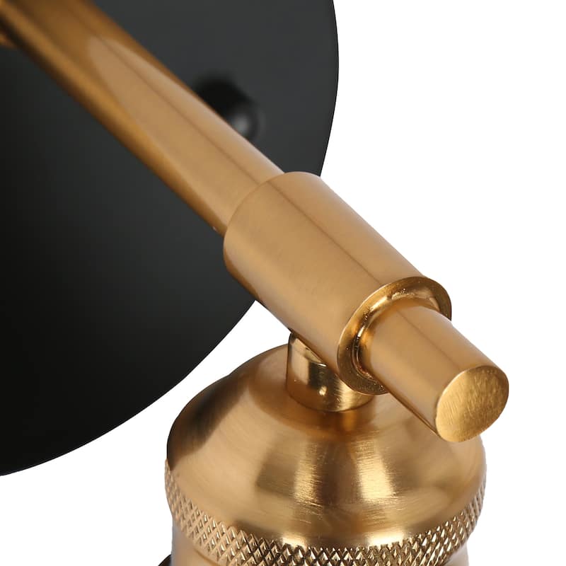 Bellee Modern Farmhouse 1-light Black Gold Wall Light Dimmable Metal Sconce