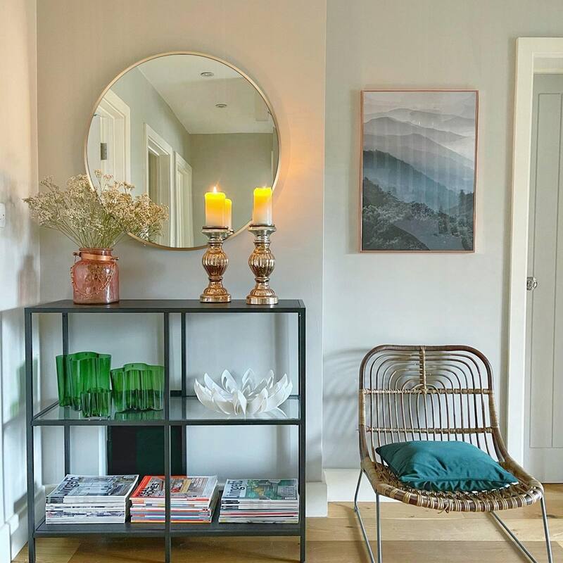 Metal Framed Round Bathrrom Mirror