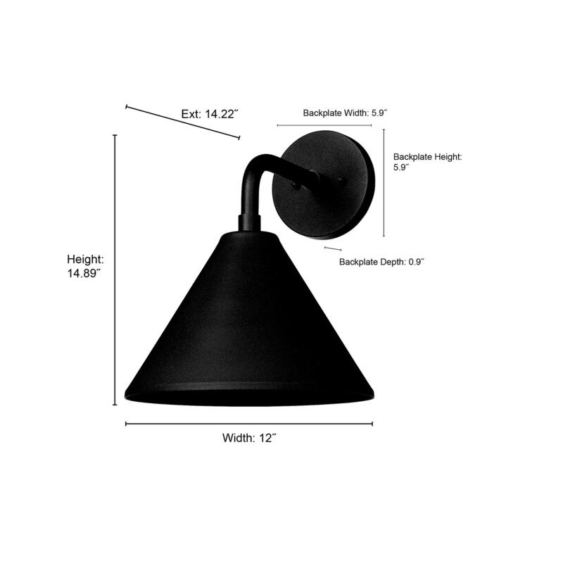Axston 1-Light Outdoor Wall Sconce Textured Black - Textured Black