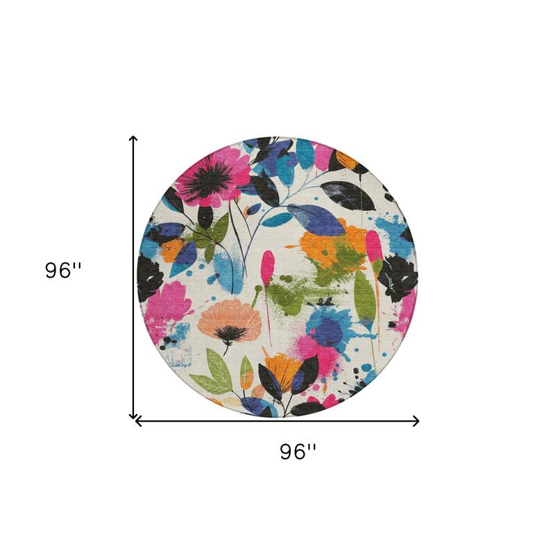 HomeRoots Floral Transitional Rectangle Outdoor Rug